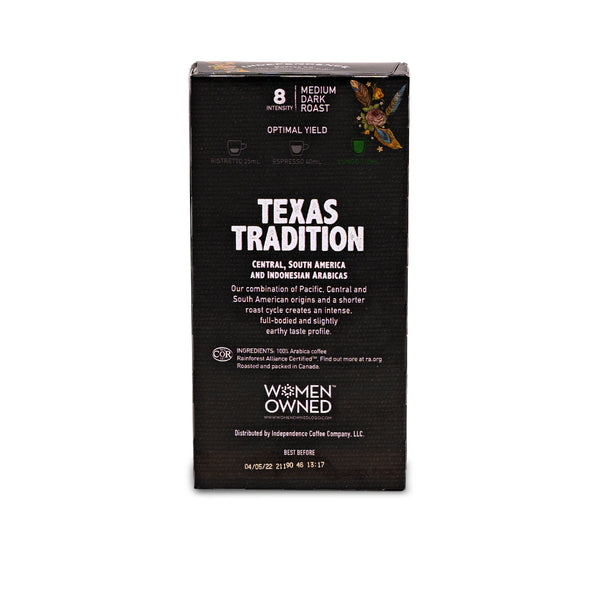 Texas Tradition Espresso - Compresso Capsules* (10 count) for Nespresso® style brewers